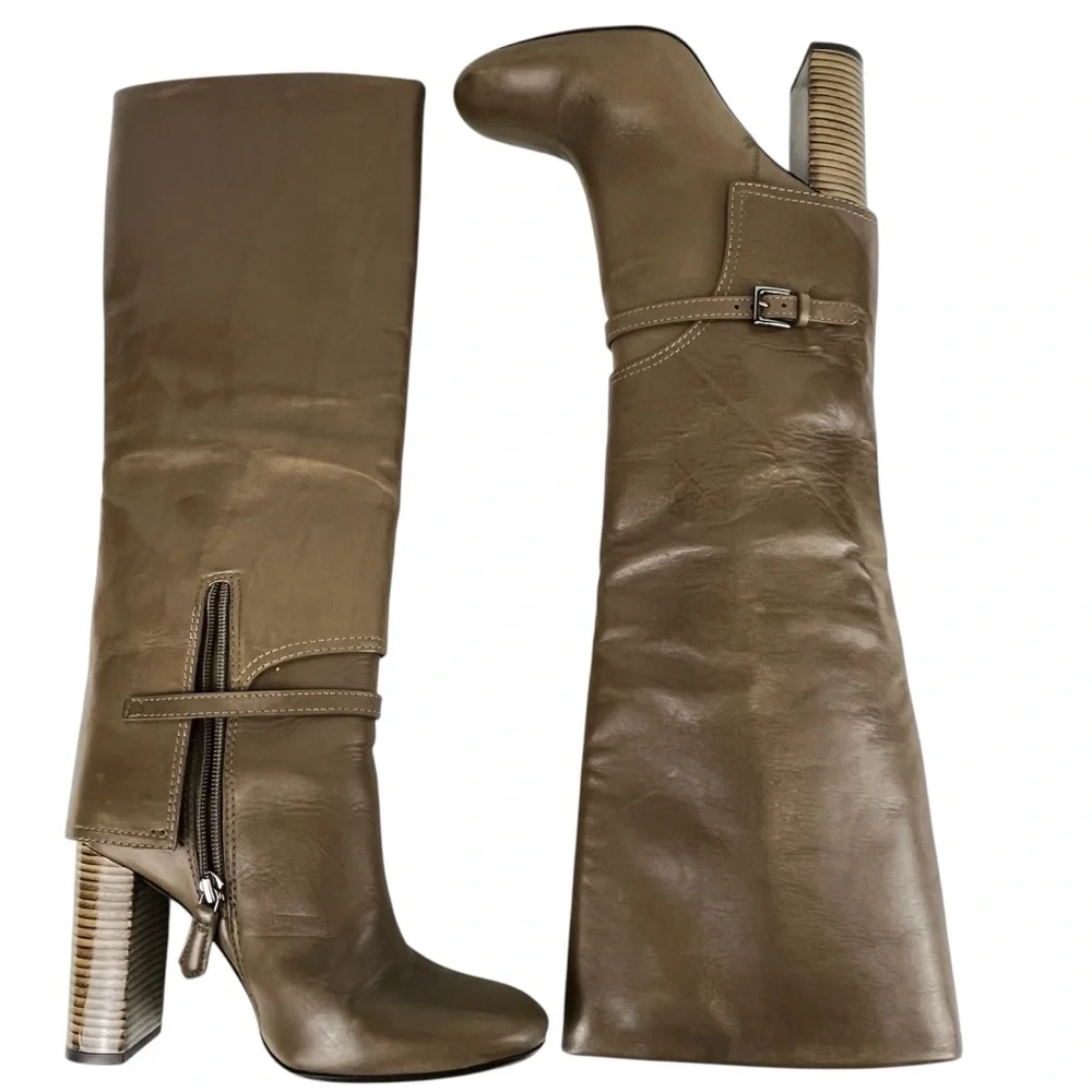 Tory Burch Faye Knee High Boots Women 6.5 in Fango